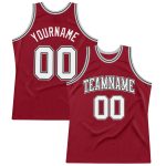 Maroon Black White Silver Gray Custom Throwback Basketball Jersey Authentic Custom Maroon White Black-Silver Gray Authentic