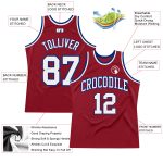 Maroon White-Royal Custom Authentic Throwback Basketball Jersey Custom Maroon White-Royal Authentic Throwback Basketball