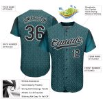 Midnight Green 3D Pattern Baseball Jersey - Custom Black and White Design Authentic Jersey Custom Midnight Green Black-White