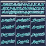 Custom Navy and Aqua Authentic Baseball Jersey - Personalized Sports Apparel Custom Navy Aqua-White Authentic Baseball Jersey