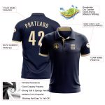 Custom Navy Cream Golf Polo Shirt for Performance Wear - Mens Apparel Custom Navy Cream Performance Golf Polo Shirt