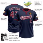 Custom Navy Crimson-White Softball Jersey Unisex Two-Button Design Custom Navy Crimson-White Two-Button Unisex Softball Jersey