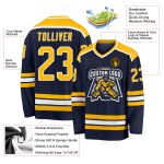 Navy Gold-White Custom Hockey Jersey for Men and Women - Personalized Sports Apparel Custom Navy Gold-White Hockey Jersey
