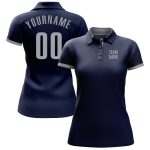 Custom Navy Gray Performance Golf Polo - Mens Stylish Activewear Shirt Custom Navy Gray Performance Golf Polo Shirt