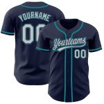 Custom Navy Gray Teal Baseball Jersey - Authentic Sports Apparel for Fans Custom Navy Gray-Teal Authentic Baseball Jersey