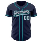 Custom Navy Gray Teal Baseball Jersey - Authentic Sports Apparel for Fans Custom Navy Gray-Teal Authentic Baseball Jersey
