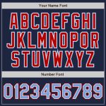 Custom Authentic Baseball Jersey - Navy Light Blue Red Design, Perfect for Fans and Teams Custom Navy Light Blue-Red Authentic