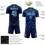 Personalized Navy and Light Blue Sublimation Soccer Jersey Uniform Custom Navy Light Blue-Royal Sublimation Soccer Uniform
