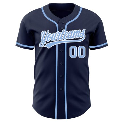 Custom Navy Light Blue White Baseball Jersey - Authentic Style 7263 Custom Navy Light Blue-White Authentic Baseball Jersey