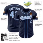 Custom Navy Light Blue White Baseball Jersey - Authentic Style 7263 Custom Navy Light Blue-White Authentic Baseball Jersey