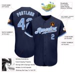 Navy Light Blue White Custom Baseball Jersey - Authentic Team Sports Apparel Custom Navy Light Blue-White Authentic Baseball