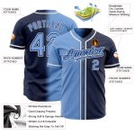 Custom Fade Baseball Jersey - Navy Light Blue White Authentic Fashion Design Custom Navy Light Blue-White Authentic Fade