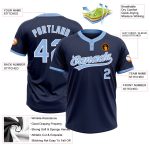 Custom Navy Light Blue White Unisex Softball Jersey - Two-Button Design, Soft Fabric, Perfect for Team Sports Custom Navy