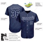 Custom Navy-Black 3D Pattern Authentic Baseball Jersey for Men Custom Navy Navy-Black 3D Pattern Design Authentic Baseball
