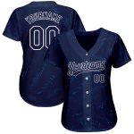 Custom Navy-Black 3D Pattern Authentic Baseball Jersey for Men Custom Navy Navy-Black 3D Pattern Design Authentic Baseball