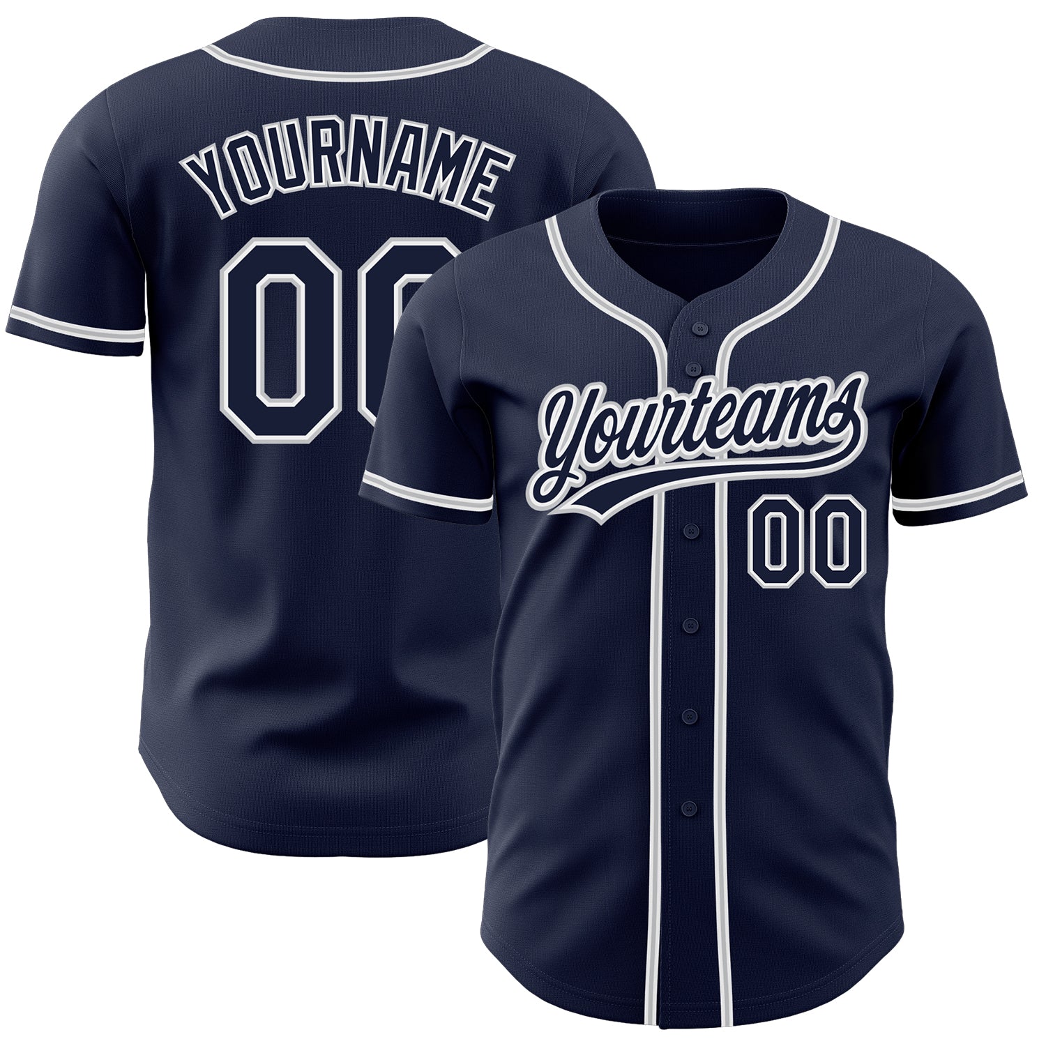 Custom Navy Gray Authentic Baseball Jersey for Men and Women Custom Navy Navy-Gray Authentic Baseball Jersey