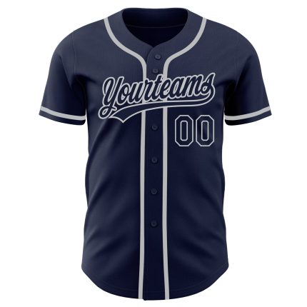 Custom Navy-Gray Authentic Baseball Jersey for Men Style 7263 Custom Navy Navy-Gray Authentic Baseball Jersey Style 7263