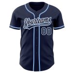 Custom Navy Light Blue Baseball Jersey - Authentic Design for Fans Custom Navy Navy-Light Blue Authentic Baseball Jersey