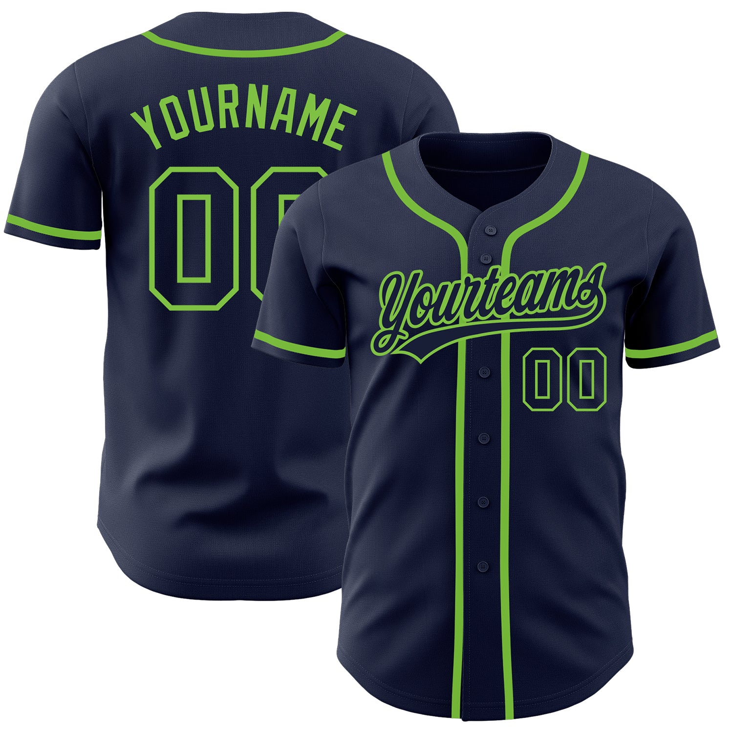 Custom Navy Navy-Neon Green Authentic Baseball Jersey Custom Navy Neon Green Baseball Jersey - Authentic Design, Perfect for Fans Custom Navy Navy-Neon Green Authentic Baseball