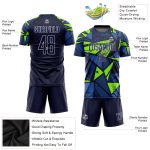 Custom Navy and Neon Green Soccer Uniform Jersey - Sublimation Print Custom Navy Navy-Neon Green Sublimation Soccer Uniform