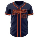 Custom Navy Orange Baseball Jersey - Authentic Design for Superior Comfort Custom Navy Navy-Orange Authentic Baseball Jersey