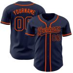 Custom Navy Orange Baseball Jersey - Authentic Design for Superior Comfort Custom Navy Navy-Orange Authentic Baseball Jersey