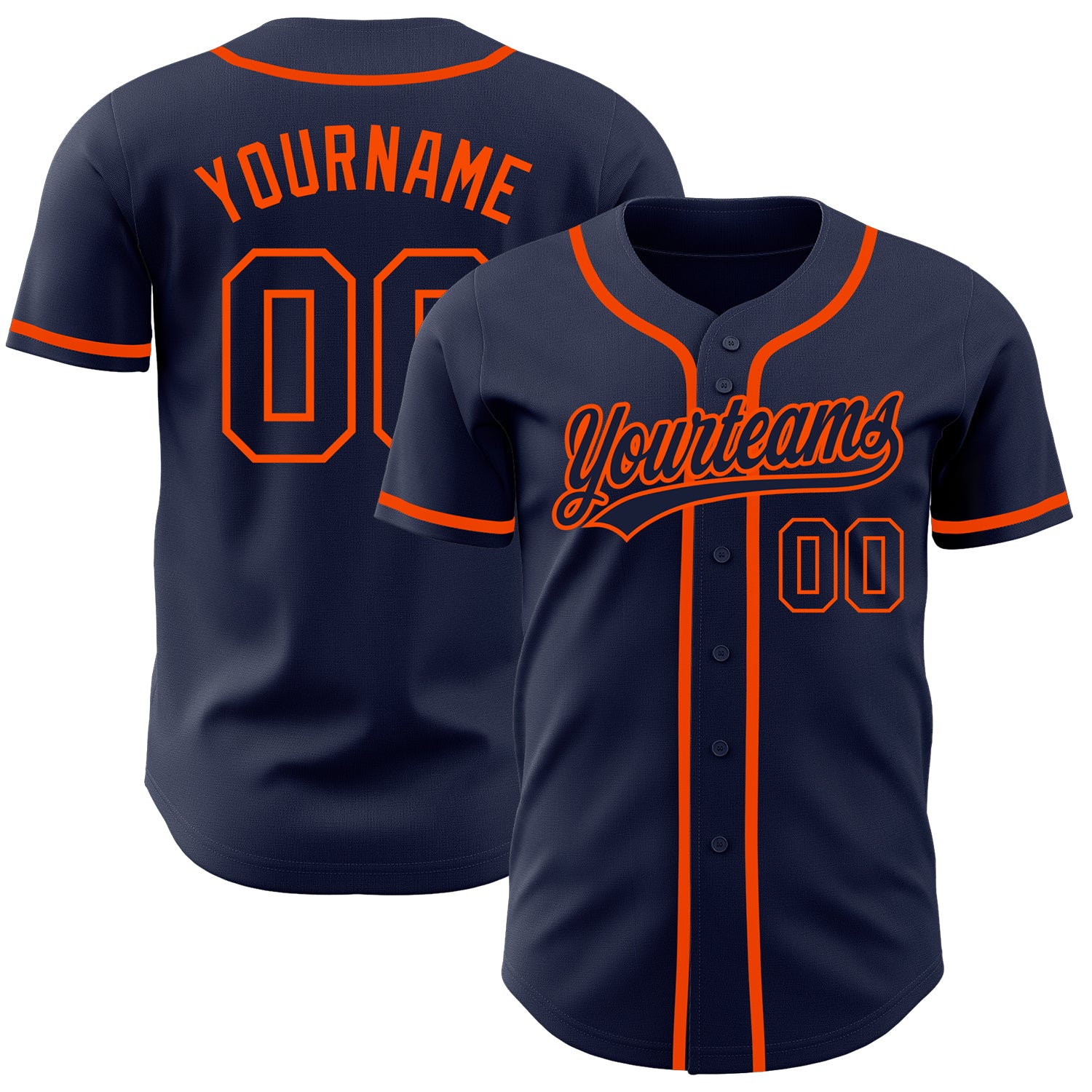 Custom Navy Navy-Orange Authentic Baseball Jersey Custom Navy Orange Baseball Jersey - Authentic Design for Superior Comfort Custom Navy Navy-Orange Authentic Baseball Jersey