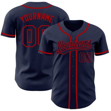 Custom Navy-Red Authentic Baseball Jersey for Men - Personalized Team Colors Sports Apparel Custom Navy Navy-Red Authentic