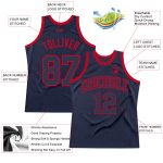 Navy-Red Custom Authentic Throwback Basketball Jersey - Personalized Team Apparel Custom Navy Navy-Red Authentic Throwback