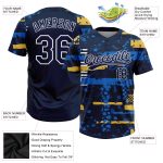 Custom Royal Navy Two-Button Unisex Softball Jersey - Comfortable Team Sports Apparel Custom Navy Navy Royal-Gold Two-Button