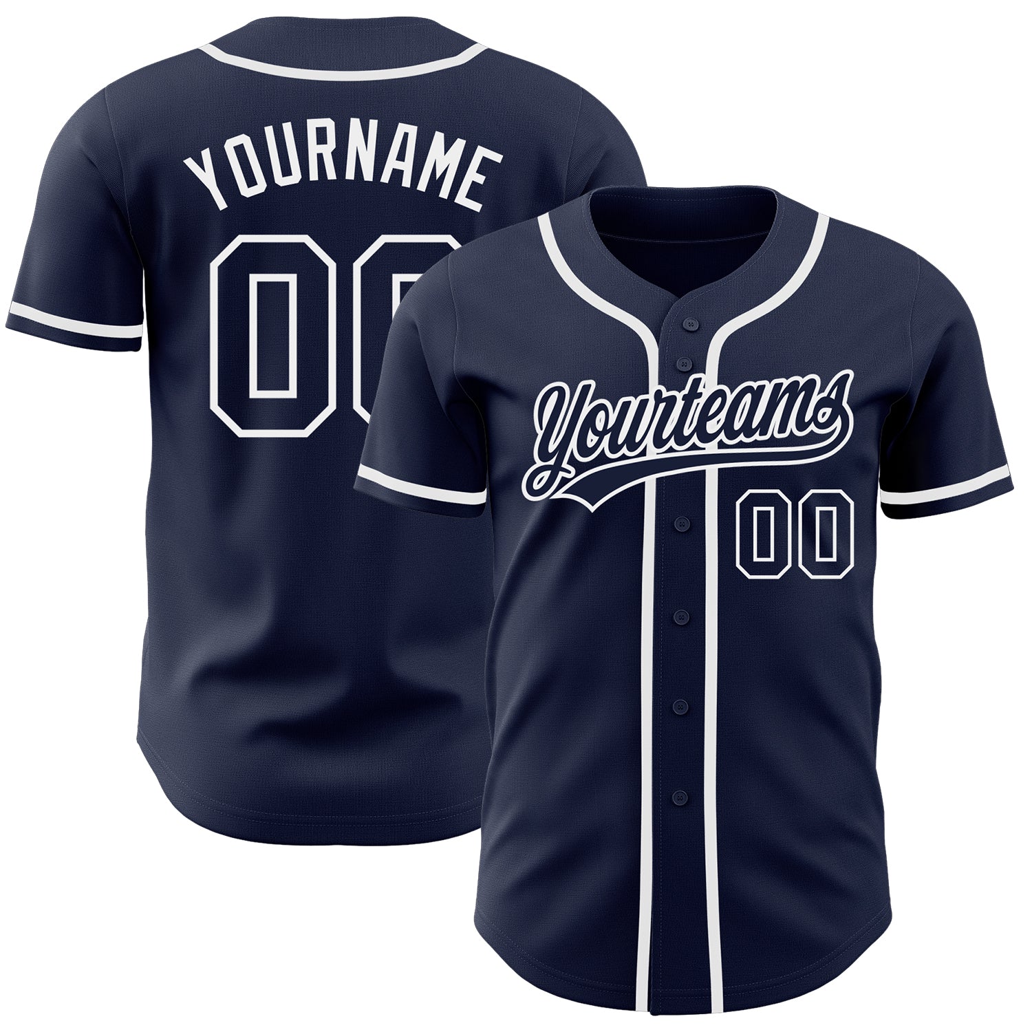 Custom Navy White Baseball Jersey - Authentic Design for Team Spirit and Style Custom Navy Navy-White Authentic Baseball