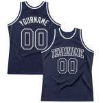 Custom Navy White Authentic Throwback Basketball Jersey for Men and Women Custom Navy Navy-White Authentic Throwback Basketball