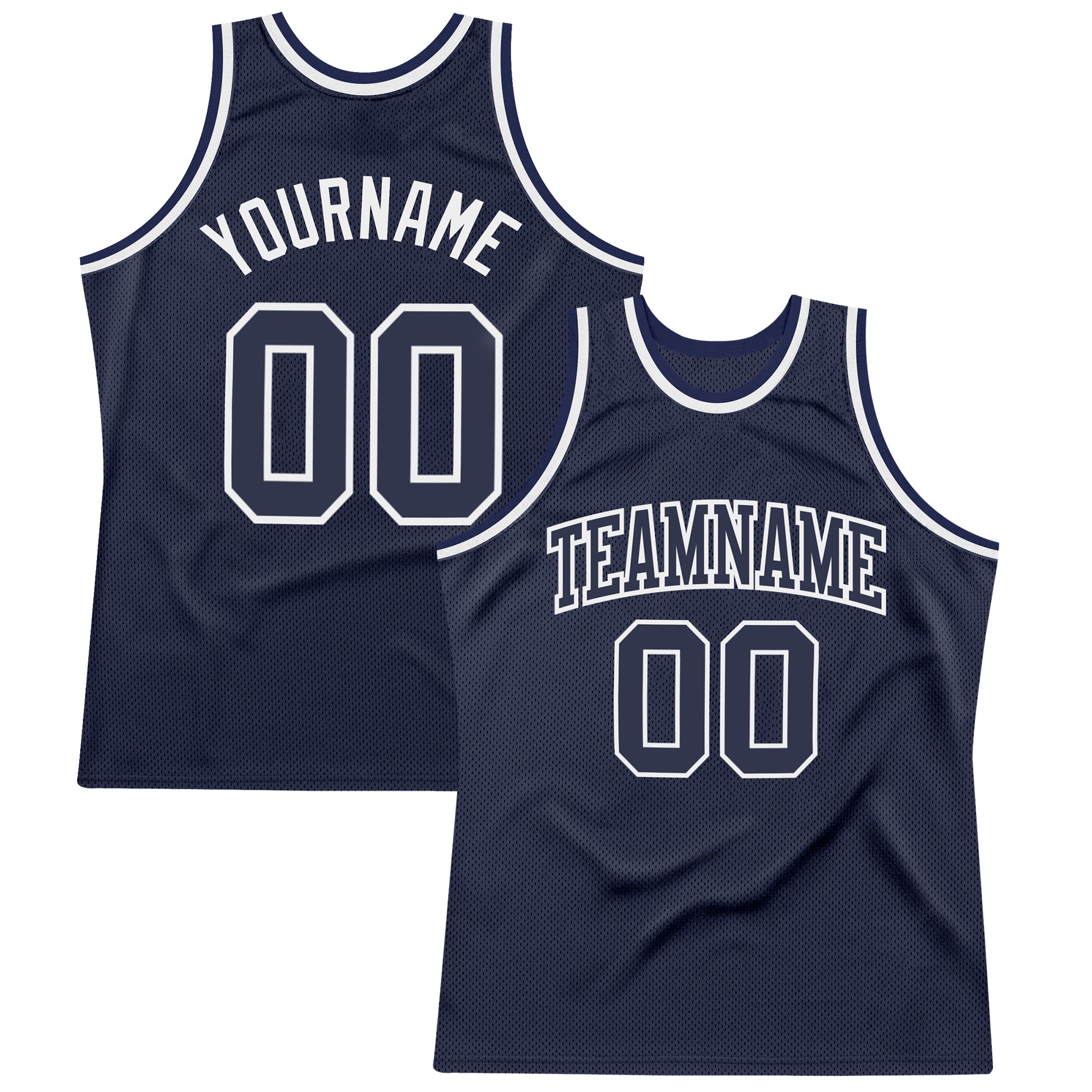 Custom Navy White Authentic Throwback Basketball Jersey for Men and Women Custom Navy Navy-White Authentic Throwback Basketball