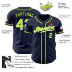 Custom Navy Neon Green White Authentic Baseball Jersey Style 6286 | Personalized Sports Apparel Custom Navy Neon Green-White