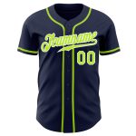 Custom Navy Neon Green White Authentic Baseball Jersey Style 6286 | Personalized Sports Apparel Custom Navy Neon Green-White