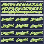 Navy Custom Baseball Jersey with Neon Green and White Accents - Style 8477 Custom Navy Neon Green-White Authentic Baseball