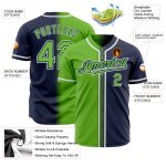 Custom Neon Green White Authentic Fade Baseball Jersey - Navy Fashion Jersey Custom Navy Neon Green-White Authentic Fade