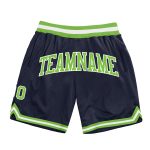 Custom Navy Neon Green White Basketball Shorts Authentic Throwback Style Custom Navy Neon Green-White Authentic Throwback