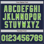 Custom Neon Green-White Two-Button Unisex Softball Jersey in Navy Custom Navy Neon Green-White Two-Button Unisex Softball