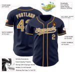Custom Navy Old Gold White Authentic Baseball Jersey - Personalized Sports Apparel Custom Navy Old Gold-White Authentic Baseball