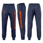Navy Orange Custom Fleece Joggers for Men and Women - Comfortable Sweatpants Custom Navy Orange Fleece Jogger Sweatpants