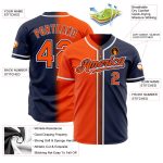 Navy Orange White Custom Fade Fashion Baseball Jersey - Authentic Design Custom Navy Orange-White Authentic Fade Fashion