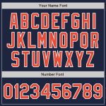 Custom Navy Orange White Varsity Letterman Bomber Jacket Full-Snap Custom Navy Orange-White Bomber Full-Snap Varsity Letterman