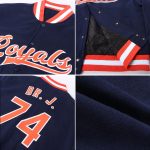 Custom Navy Orange White Varsity Letterman Bomber Jacket Full-Snap Custom Navy Orange-White Bomber Full-Snap Varsity Letterman