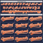 Custom Navy Orange White Softball Jersey Unisex Two-Button Design Custom Navy Orange-White Two-Button Unisex Softball Jersey