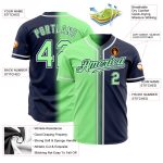Custom Navy Green-White Fade Fashion Baseball Jersey - Authentic Design Custom Navy Pea Green-White Authentic Fade Fashion