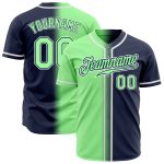 Custom Navy Green-White Fade Fashion Baseball Jersey - Authentic Design Custom Navy Pea Green-White Authentic Fade Fashion