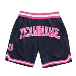 Navy Pink White Custom Authentic Basketball Shorts - Throwback Style Custom Navy Pink-White Authentic Throwback Basketball