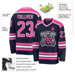 Navy Pink-White Custom Hockey Jersey for Men and Women - Personalized Sportswear Custom Navy Pink-White Hockey Jersey