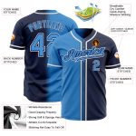 Custom Navy Fade Baseball Jersey - Authentic Blue and White Fashion Jersey Custom Navy Powder Blue-White Authentic Fade Fashion